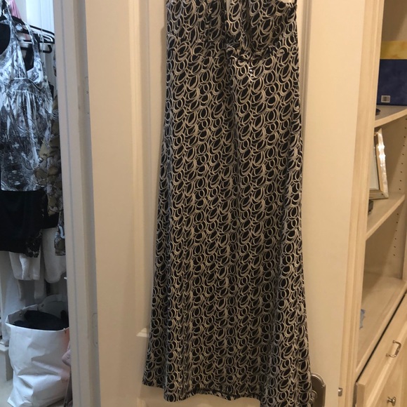 Black / White swirl dress with clear sequins SZ S - Picture 2 of 5